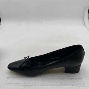 FOWT Black Closed Pumps Bowknot Low Chunky Heels Slip On Party Date Casual Shoes